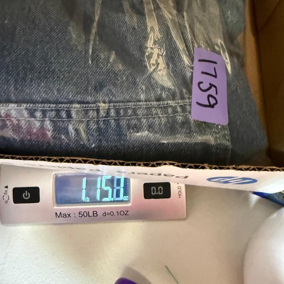 Levi's M Highwater Denim Overalls Distressed Acid Wash Wide Leg Cropped Grunge - Picture 12 of 12